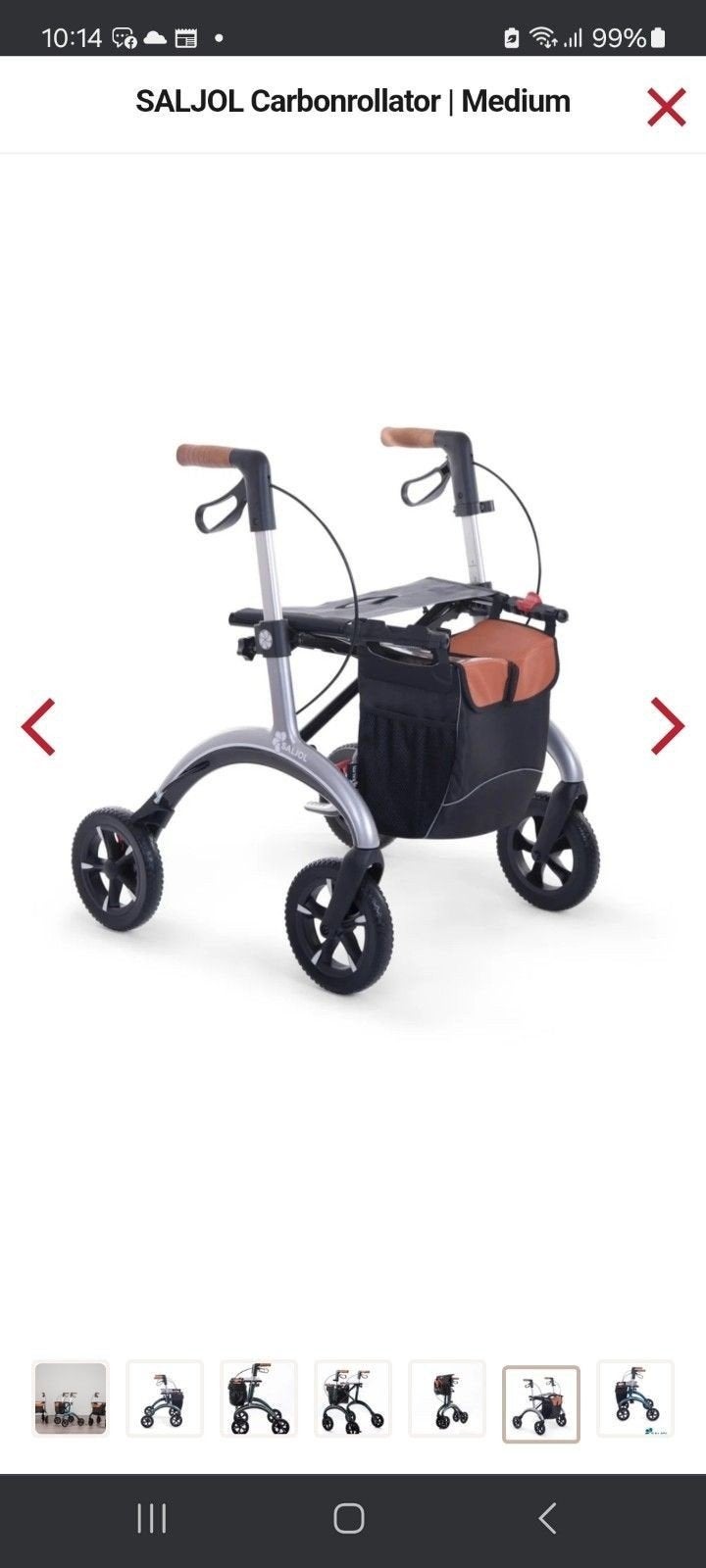 saljol carbon  lichtgewicht  ook een crème kleur rollator, Ophalen of Verzenden, Lichtgewicht, Zo goed als nieuw