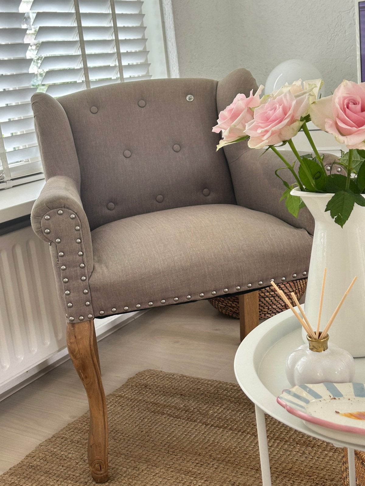 Riviera Maison fauteuil, Ophalen, Zo goed als nieuw, 75 tot 100 cm, 50 tot 75 cm