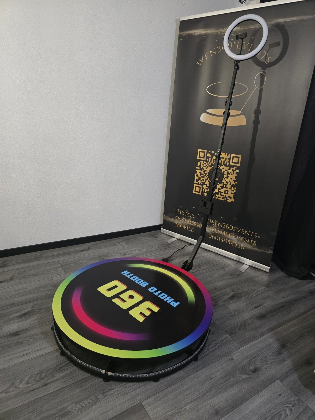 360 Video Booth te koop compleet met ringlamp en flightcase, Ophalen, Zo goed als nieuw