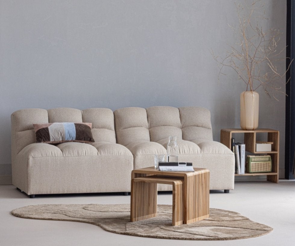 Woood Pepper bank (2x fauteuil) zandkleurig - z.g.a.n., Ophalen, 150 tot 200 cm, Tweepersoons, 75 tot 100 cm