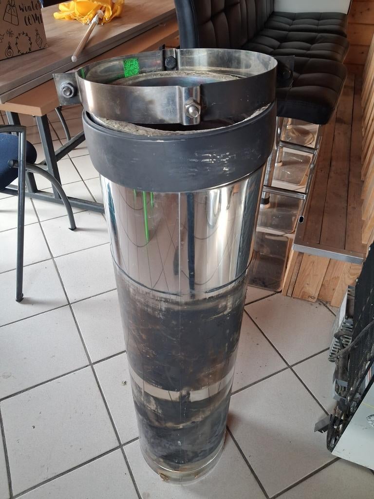 Dubbelwandige kachelpijp 250/200, Ophalen, Hout, Inbouw, Houtkachel