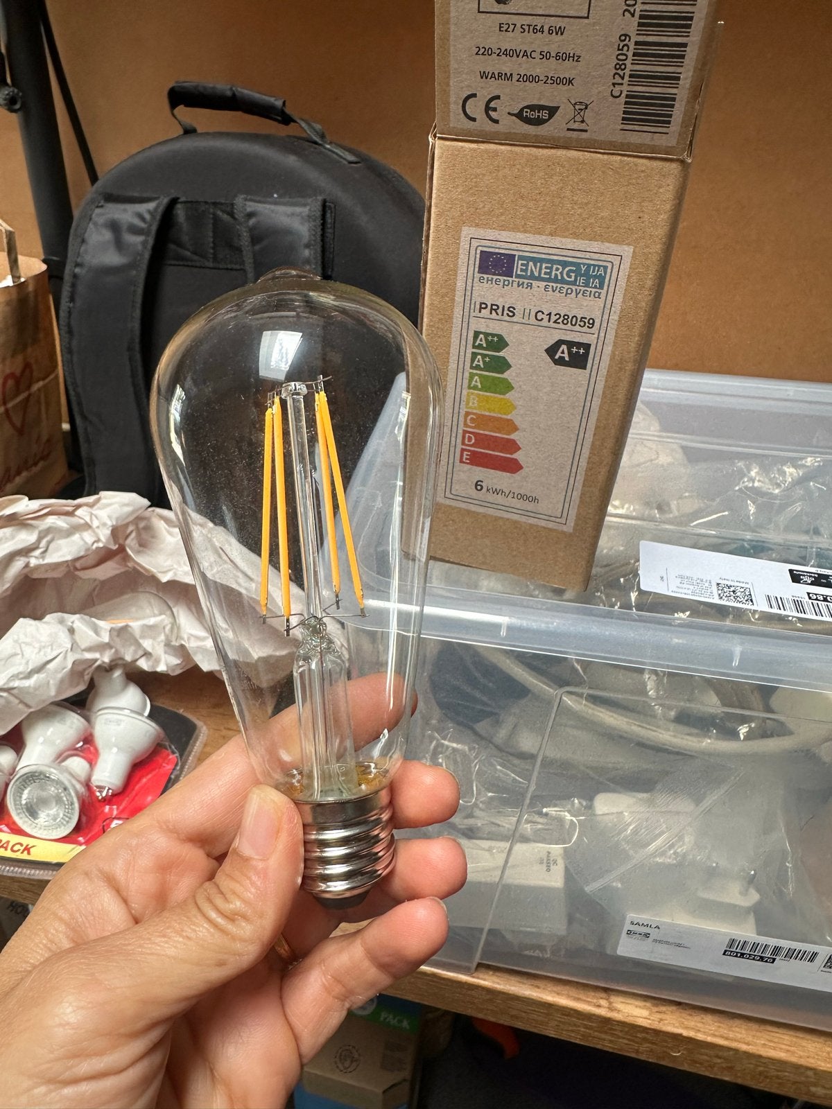 8x Decoratieve E27 6W LED Lampen - Vintage Look, Zo goed als nieuw, Glas, Vintage, E27 (groot)