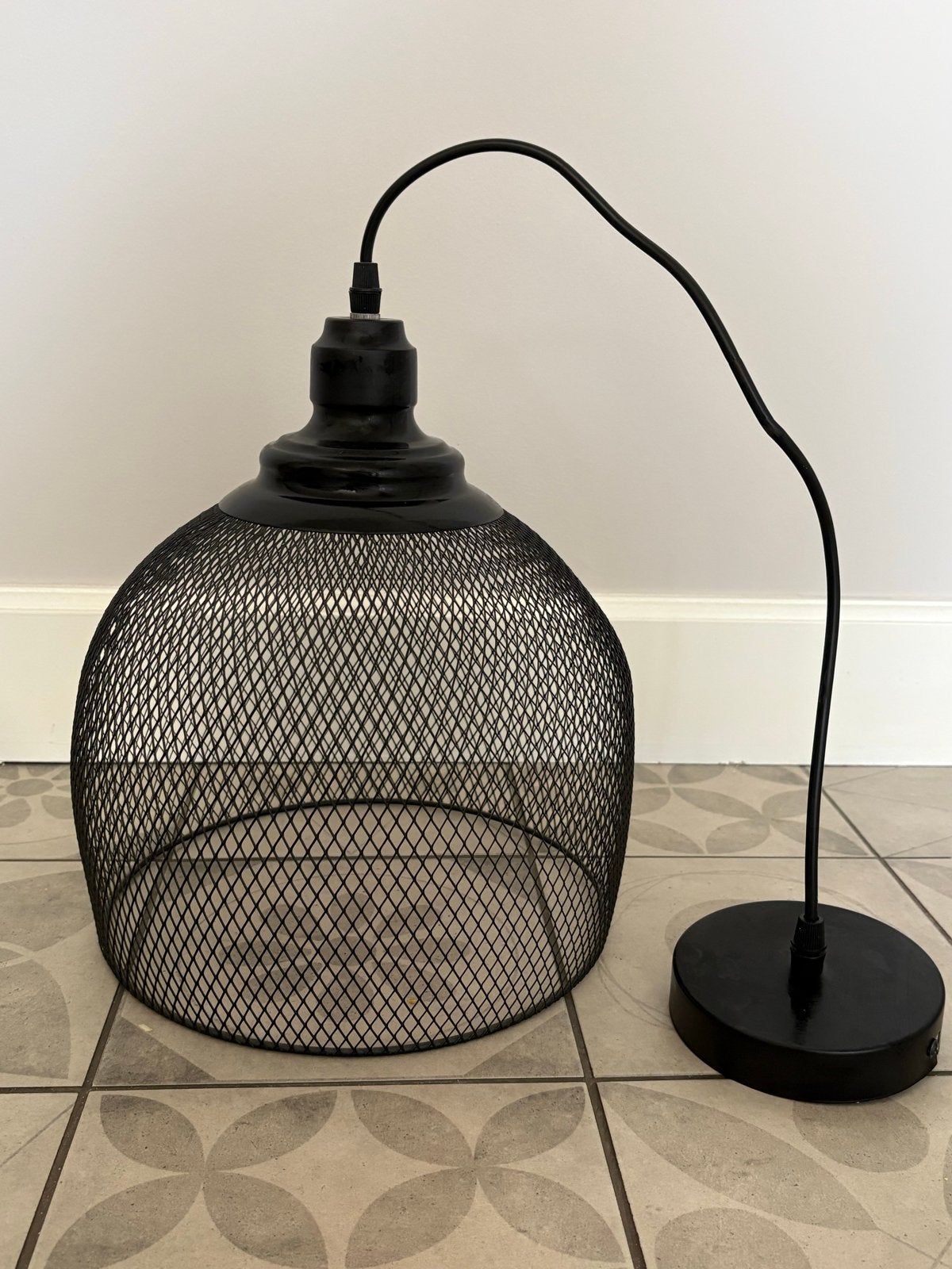 Lucide Zwarte Hanglamp met Metalen Gaas, Ophalen of Verzenden, Gebruikt, Metaal, E27 (groot)