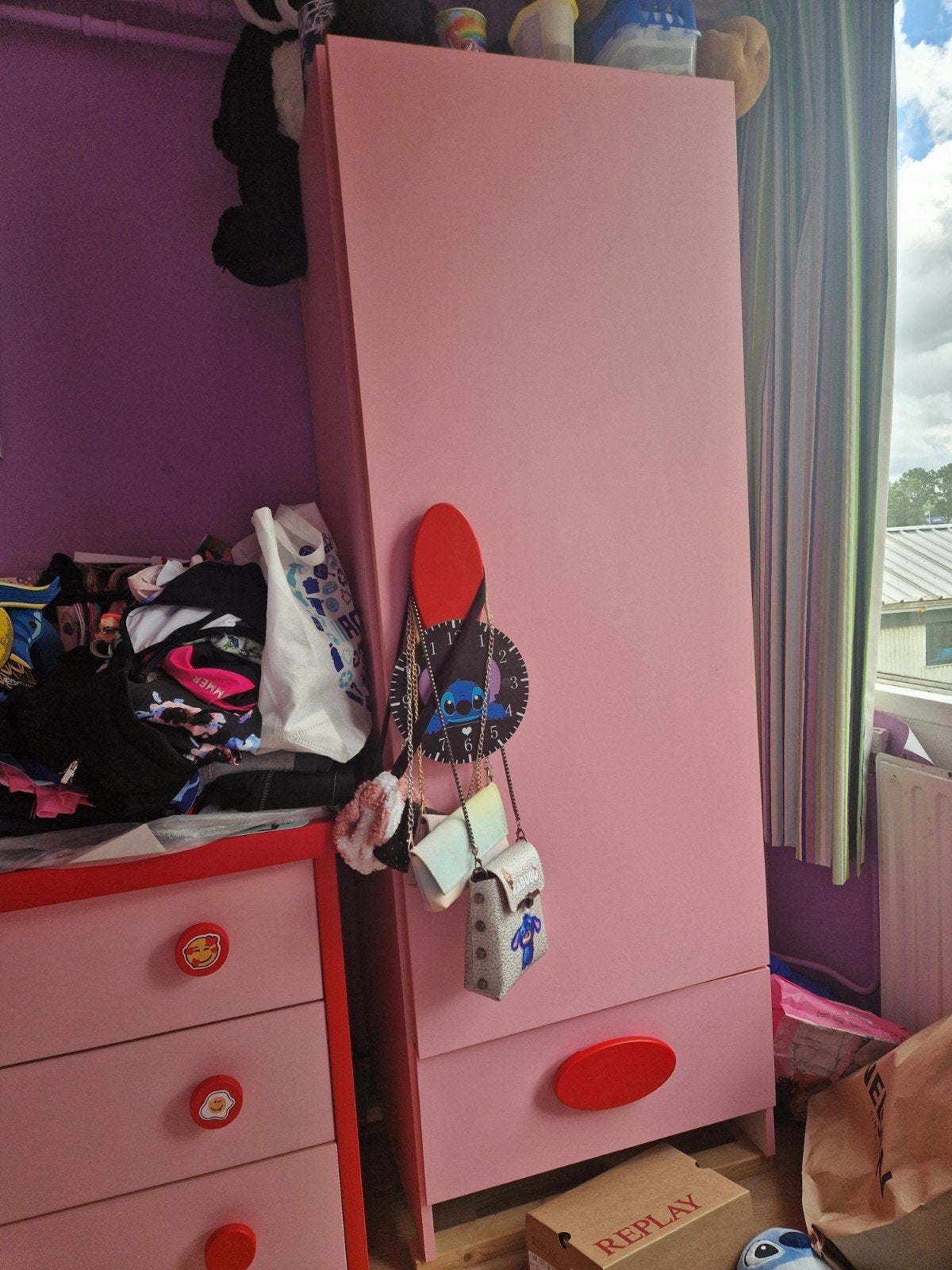 roze kledingkast met ladekast, Ophalen, 50 tot 70 cm, 105 cm of meer, 100 cm of meer