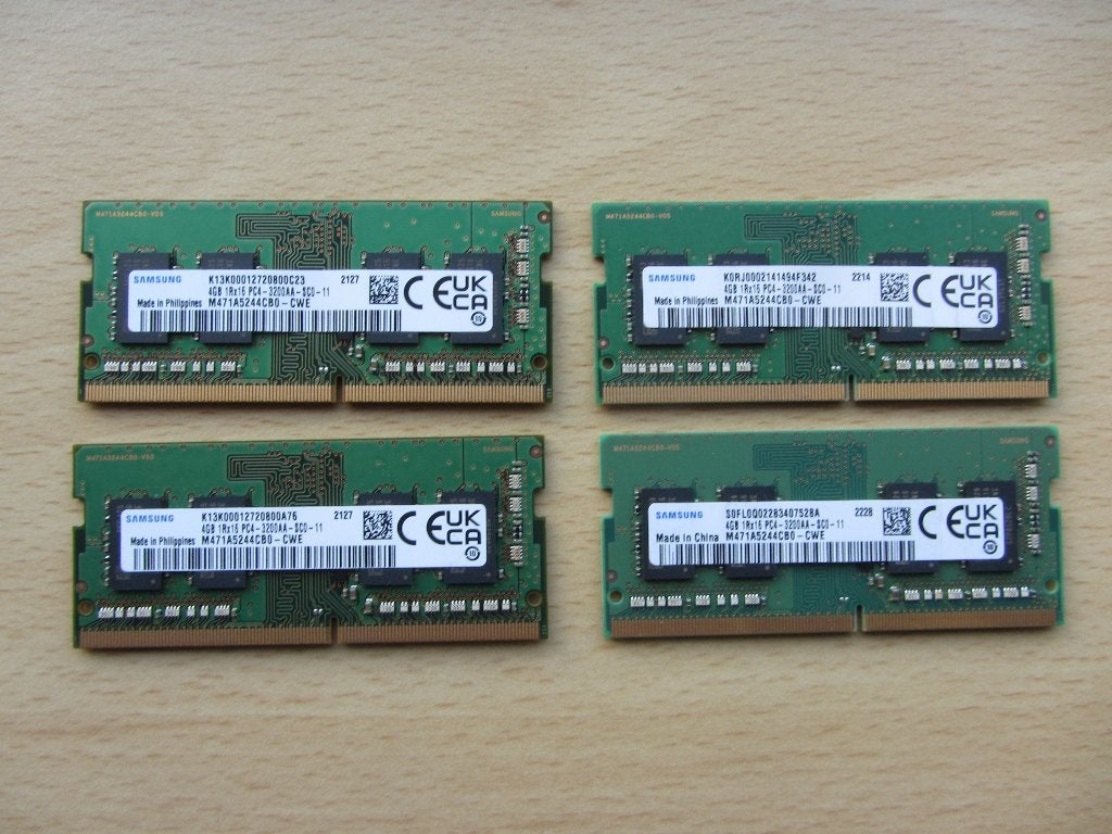 4x Samsung 4GB PC4-25600 DDR4-3200MHz non-ECC Unbuffered CL2, Computers en Software, RAM geheugen, DDR4, Ophalen of Verzenden