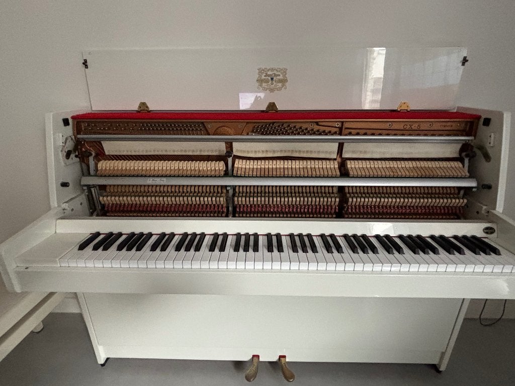 Kawai CX-5 piano, wit hoogglans, incl. verstelbare pianokruk, Ophalen, Gebruikt, Wit, Piano