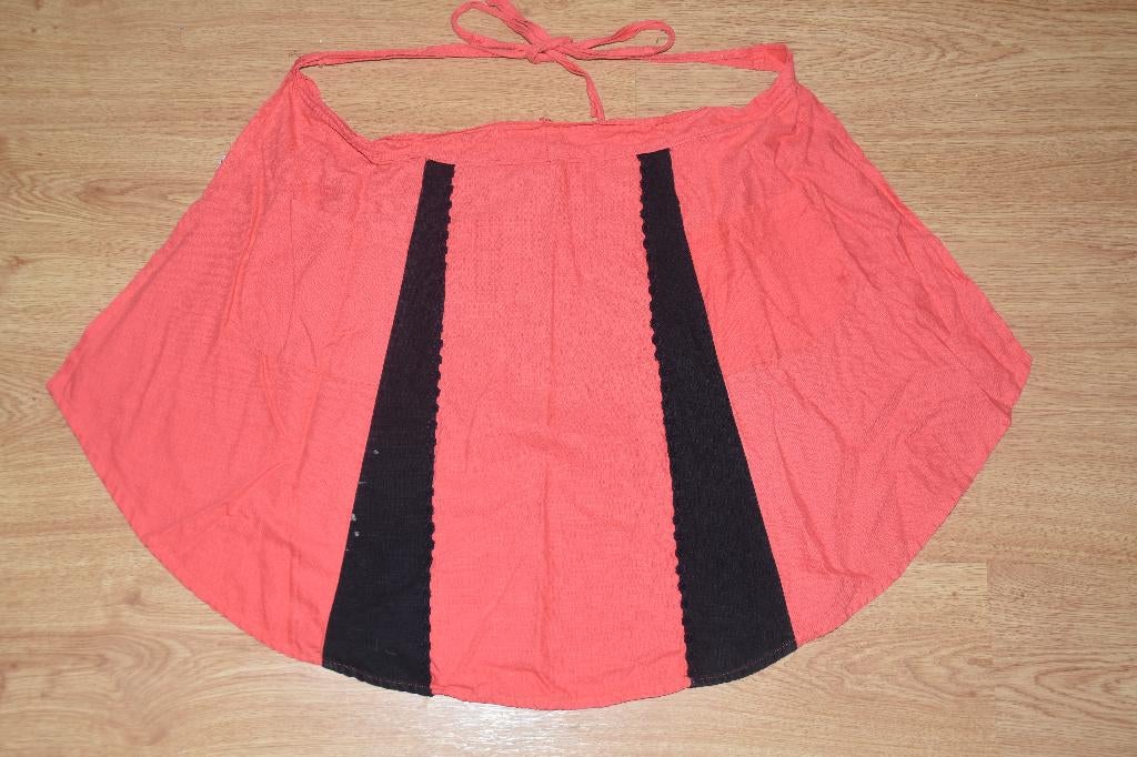 Retro Favorita schort in roze-rood met zwart met zakken 50s, Verzenden, Huis en Inrichting