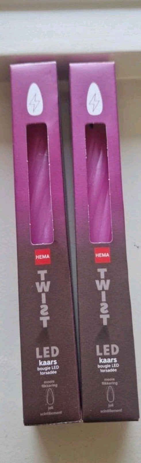 HEMA TWI2T LED-kaarsen, Kunststof, Paars, Nieuw, Ophalen of Verzenden