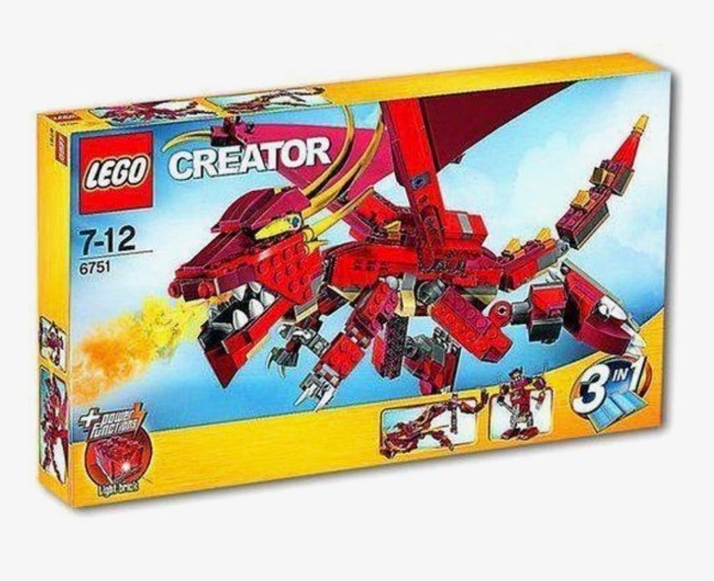 LEGO Creator 6751 Rode Draak 3-in-1, Lego, Ophalen of Verzenden, Zo goed als nieuw, Creator