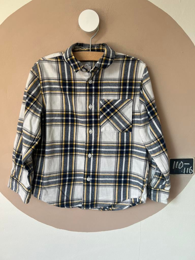 Blouse geruit 110, Ophalen of Verzenden, Zo goed als nieuw, Jongen, Overhemd of Blouse