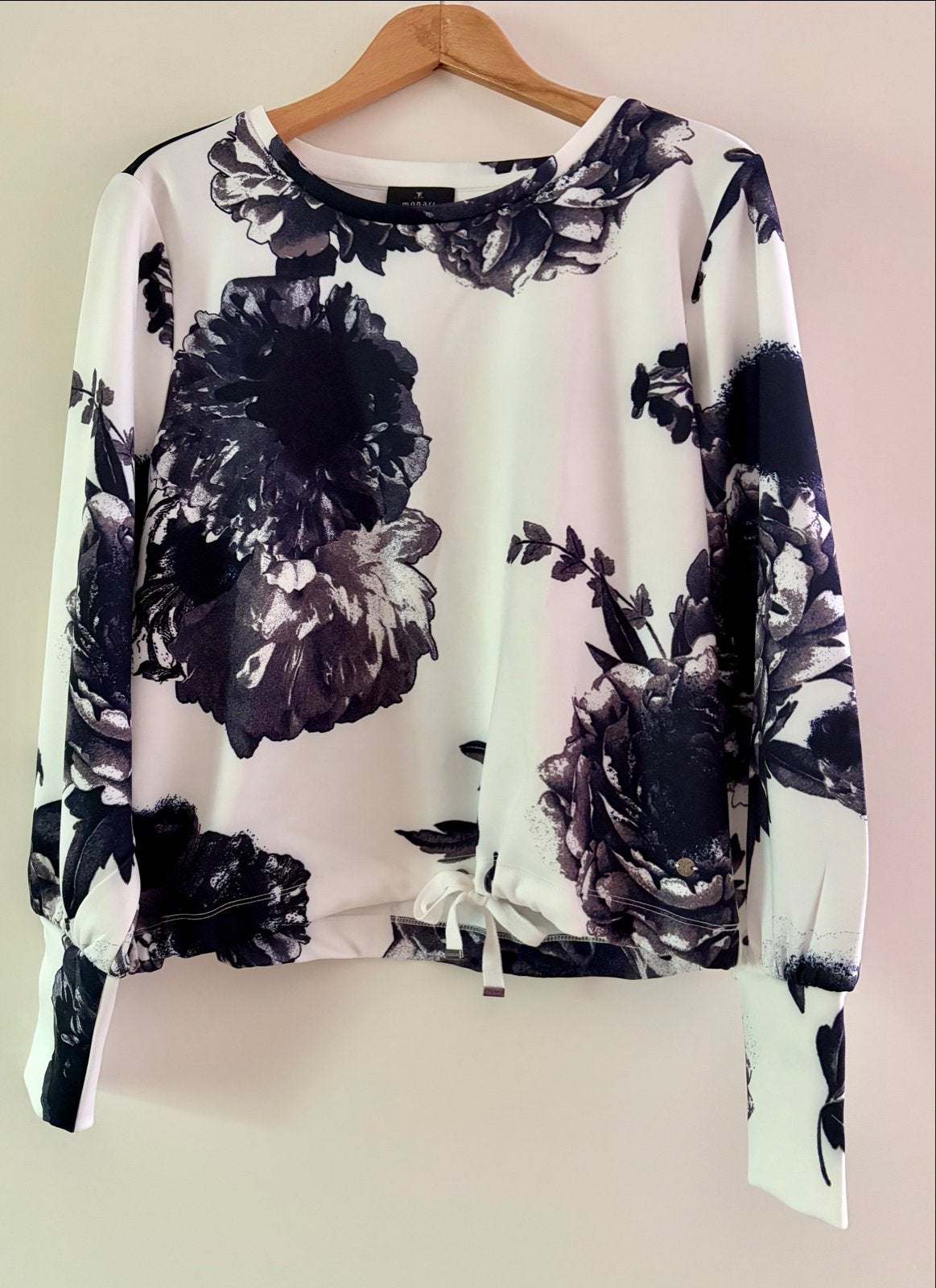 Monari sweater met bloemenprint - Maat 38/40 (M), Verzenden, Zo goed als nieuw, Maat 38/40 (M), Wit