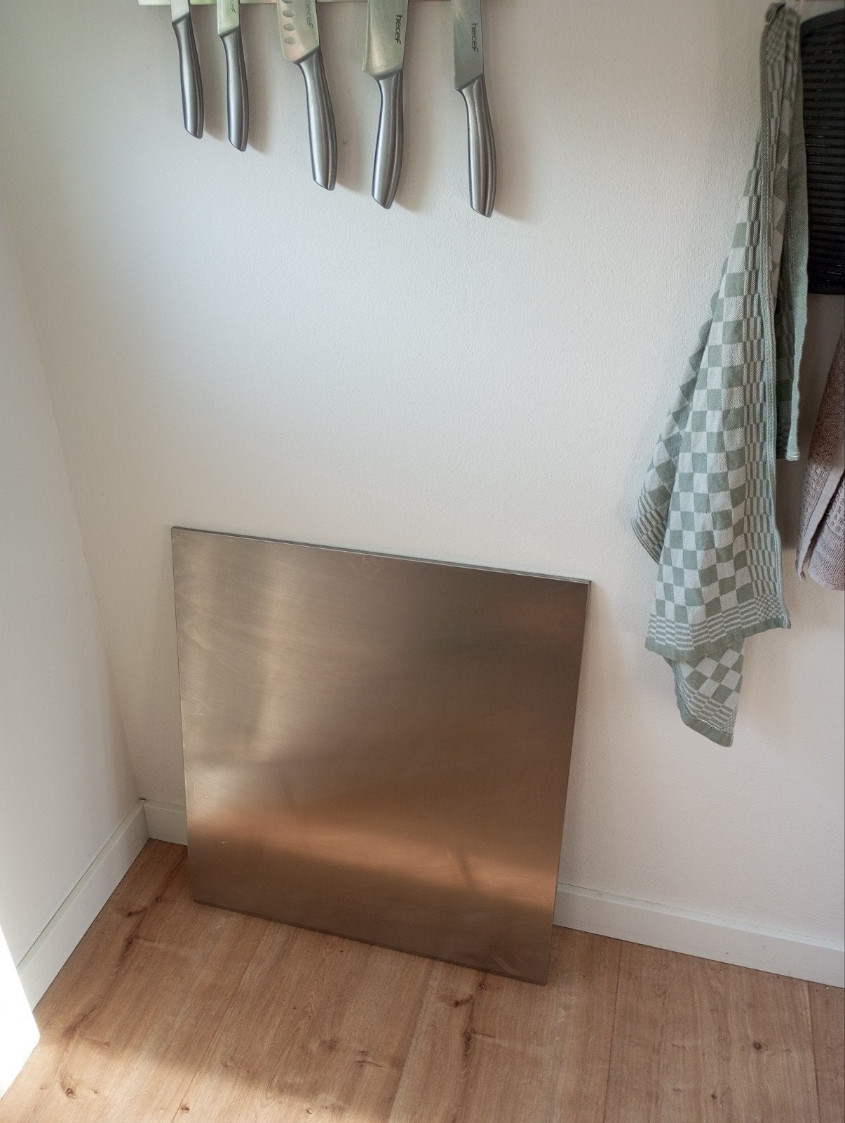 RVS wandpaneel voor een fornuis (60x65 cm), Ophalen, Metaal, Overige merken, Overige typen