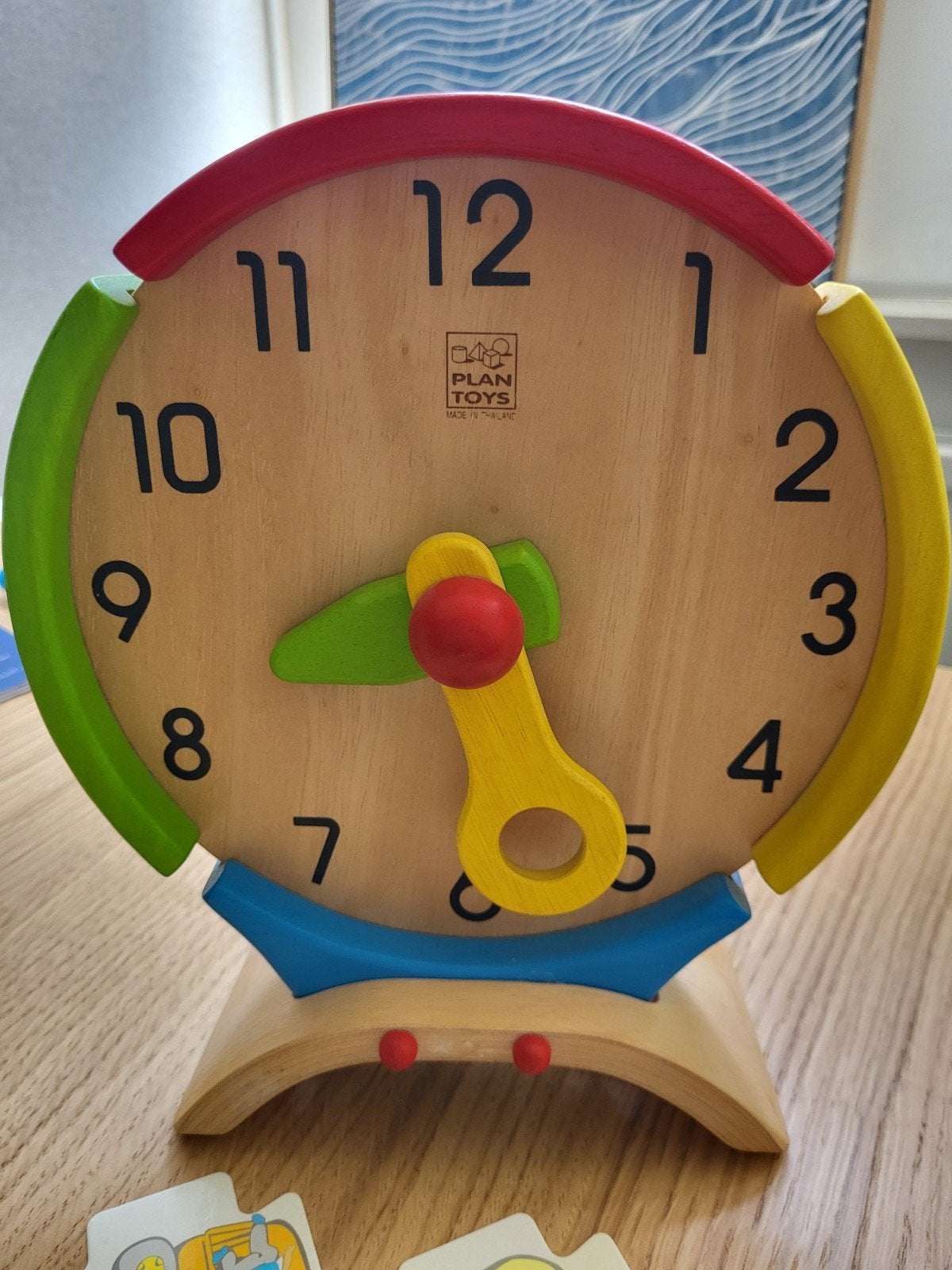 Plan Toys Houten Klok met pictogram kaartjes, Ophalen of Verzenden, Gebruikt, Ontdekken