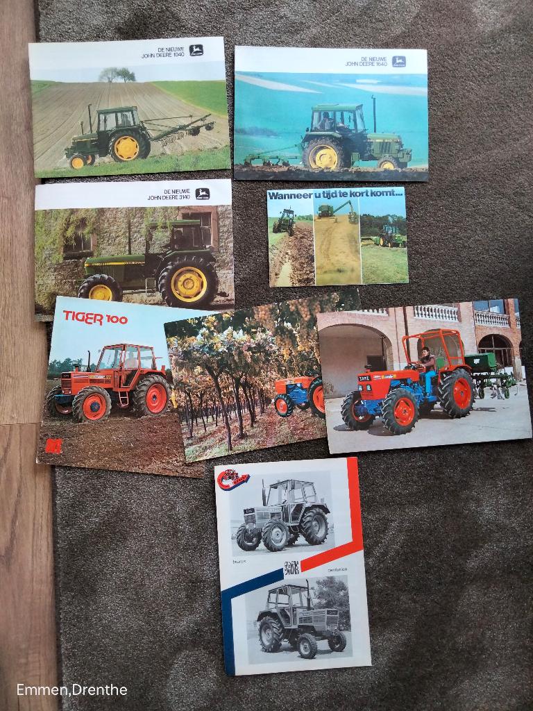 10 stuks tractoren folders  FORD = SAME = JOHN DEERE, Ophalen of Verzenden, Gelezen, Tractor en Landbouw