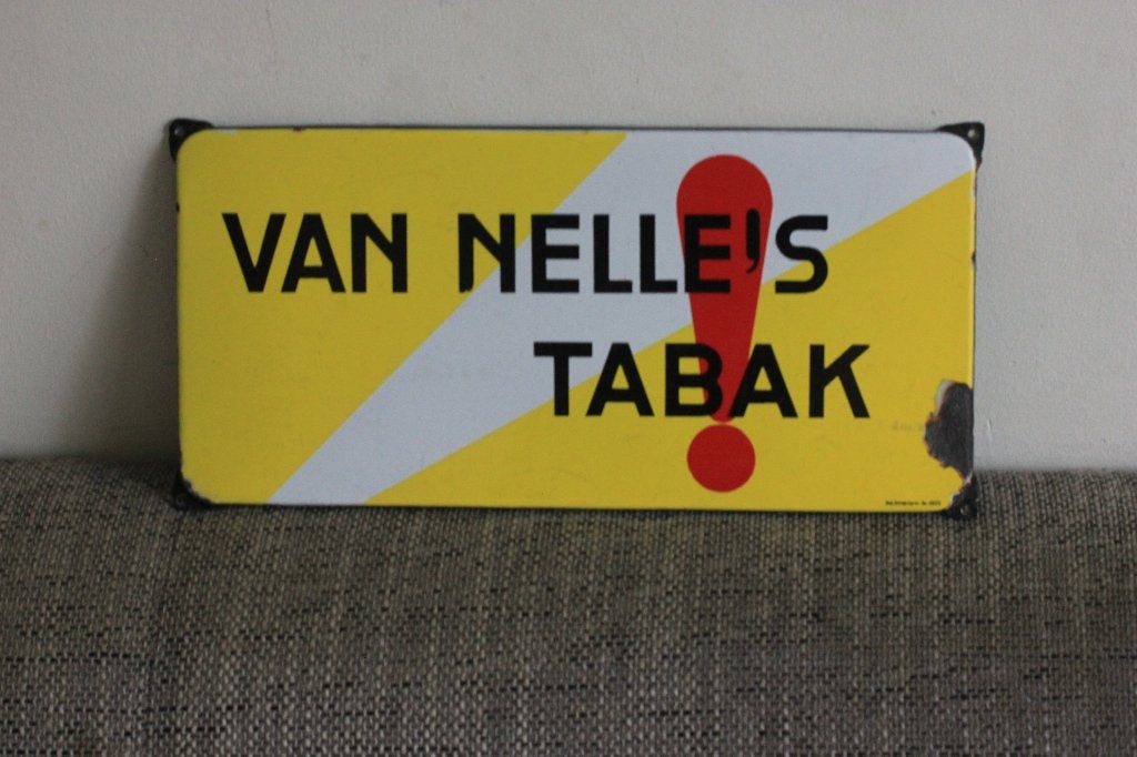 emaille bord VAN NELLE'S TABAK OCTROOI 58376, Ophalen of Verzenden