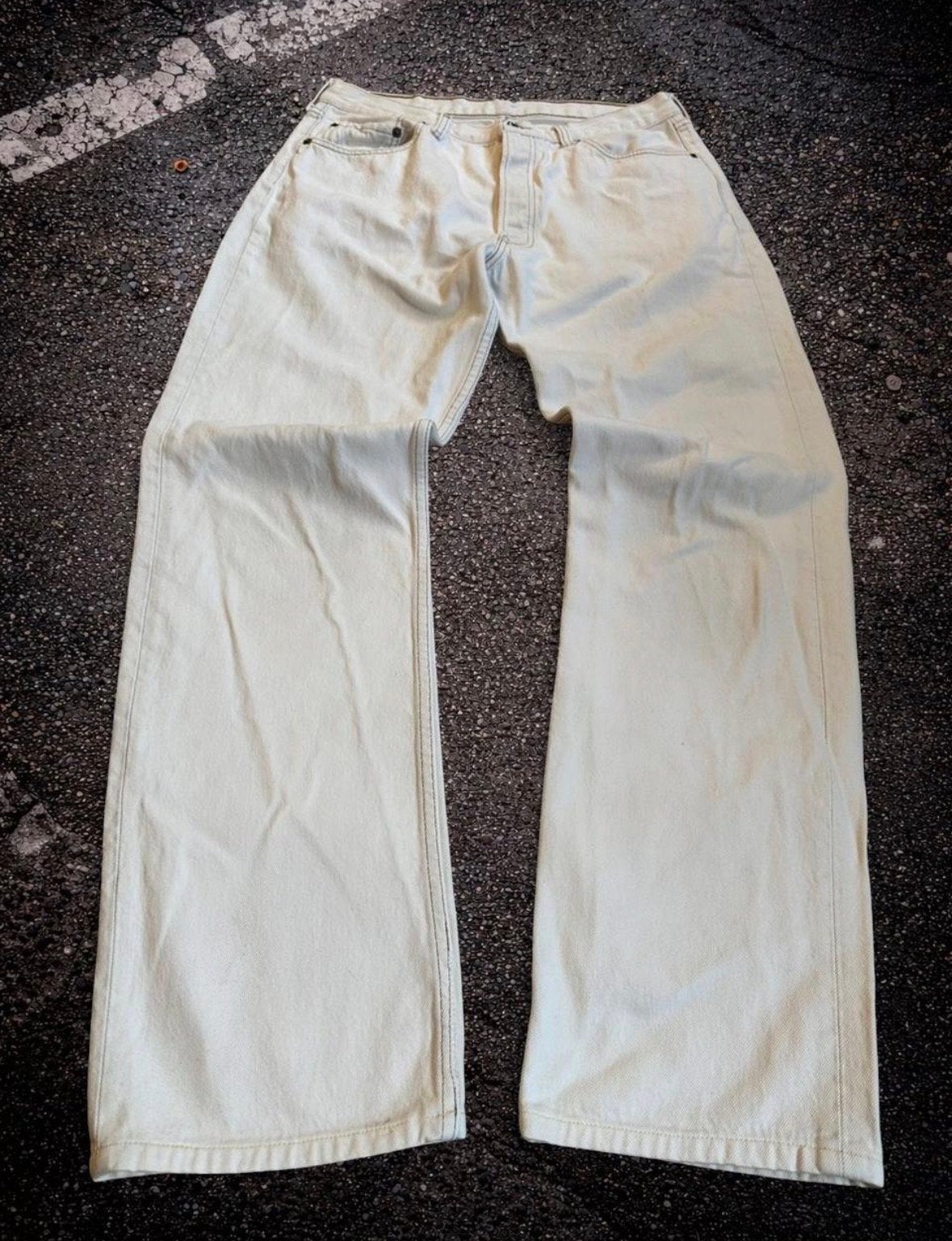 Vintage Levi's 501 W30 L32 Wit Denim Jeans Spanje Jaren '90, Ophalen of Verzenden, Gedragen, Wit, W32 (confectie 46) of kleiner