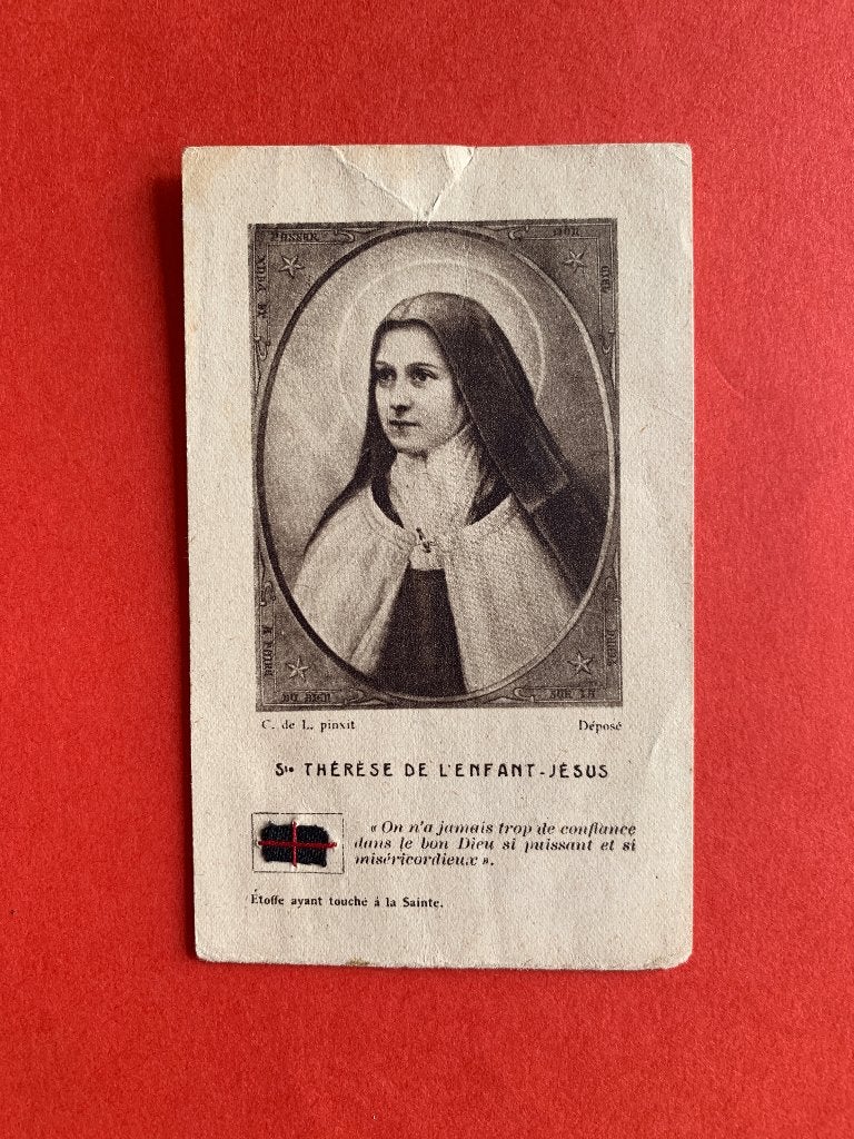 Relikwie Relique Heilige Theresia - Therese van Lisieux, Ophalen of Verzenden, Gebruikt, Kaart of Prent, Christendom | Katholiek