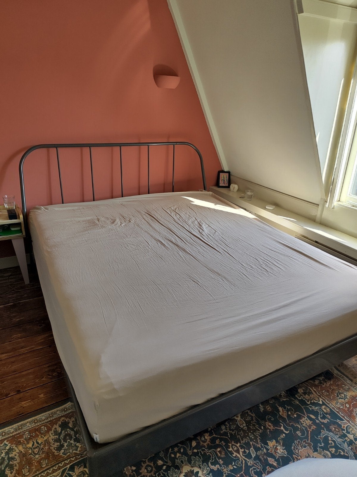 Bedframe 160x200, Ophalen, Gebruikt, Modern, Industrieel, Tweepersoons