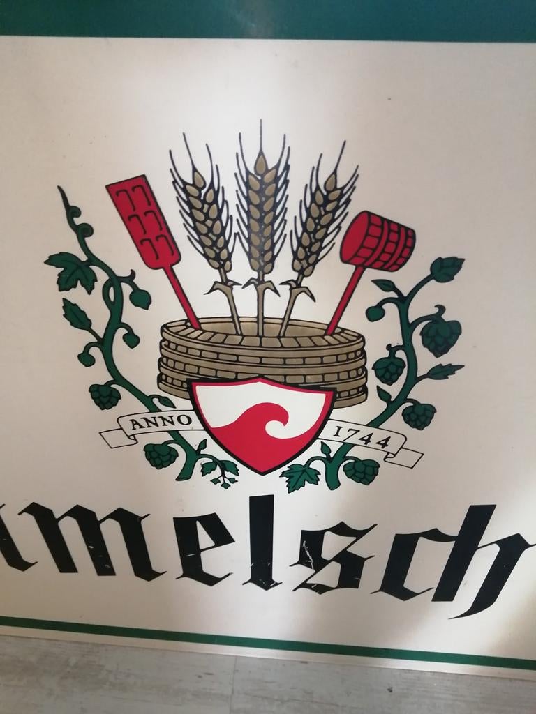 2 XXXL RECLAMEBORD DOMMELSCH BIER TRESPA 2-ZIJDIG 160X80 CM, Ophalen, Gebruikt, Reclamebord, Plaat of Schild, Dommelsch