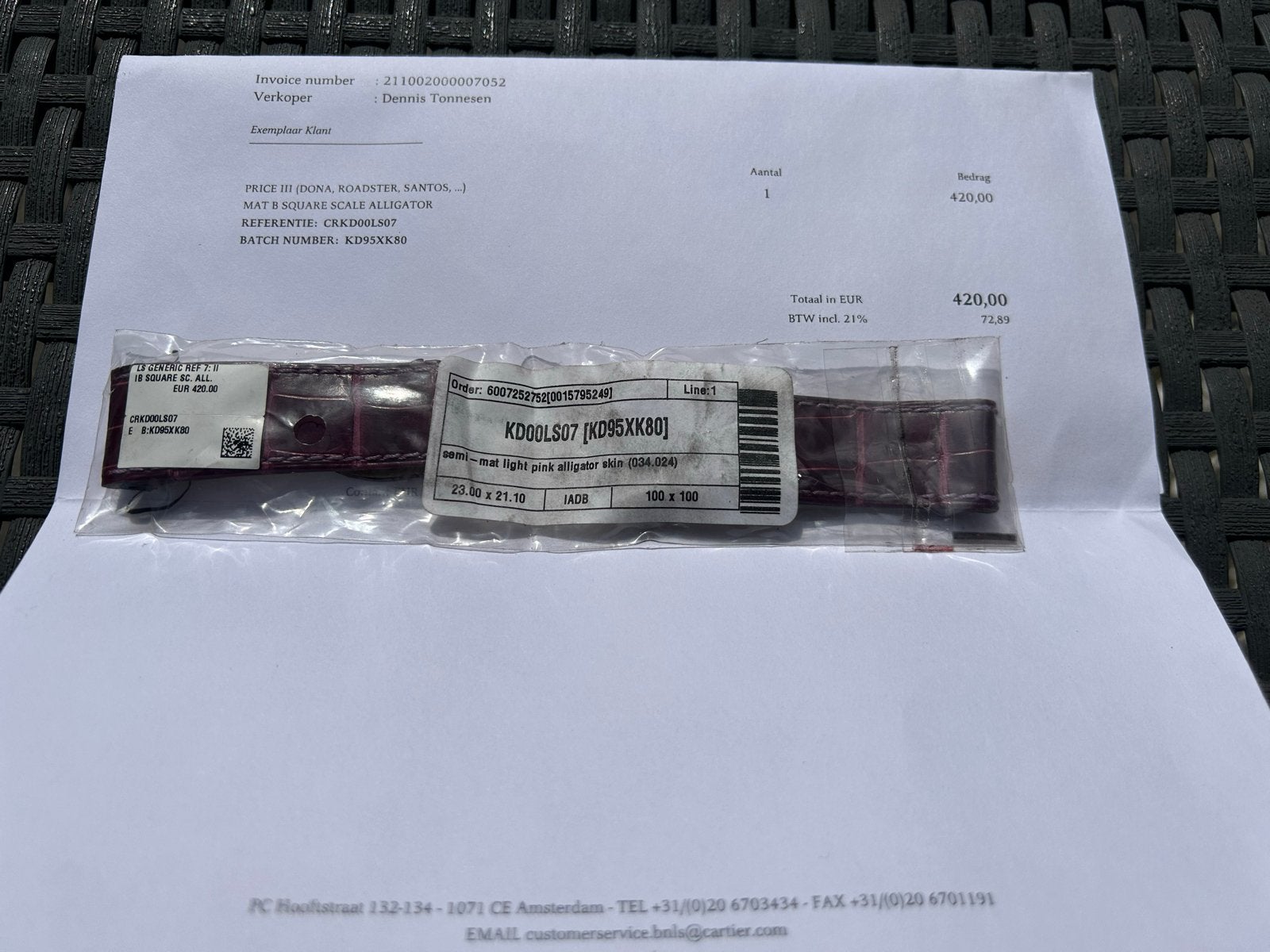 Nieuw Cartier Alligator Horlogebandje Roze met Gratis, Ophalen, Nieuw, Leer, Overige merken
