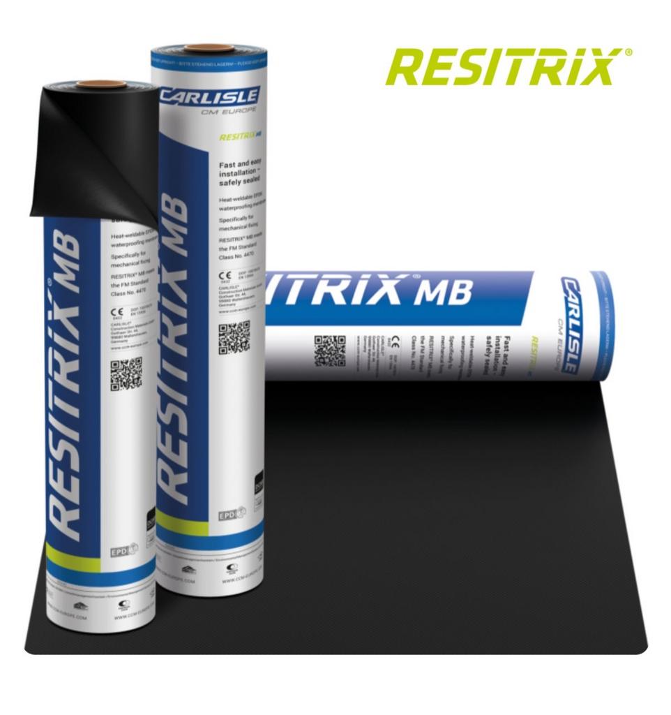 Resitrix MB EPDM Dakbedekking - 10x1 meter, Kunststof, Zwart, Nieuw, Dakleer