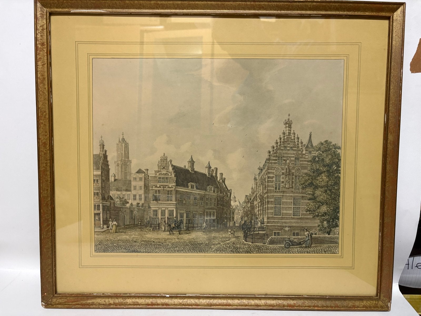 Facsimile-druk Paushuize en omgeving Utrecht, Jan de Beyer, Ingelijst, Ophalen of Verzenden, 1900 - 1949, Overige technieken