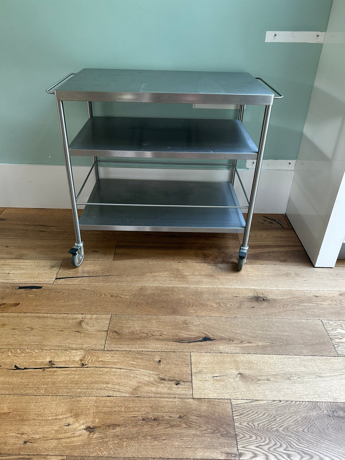 Roltafel trolley roestvrij staal, Ophalen, Gebruikt, 70 tot 120 cm, Metaal