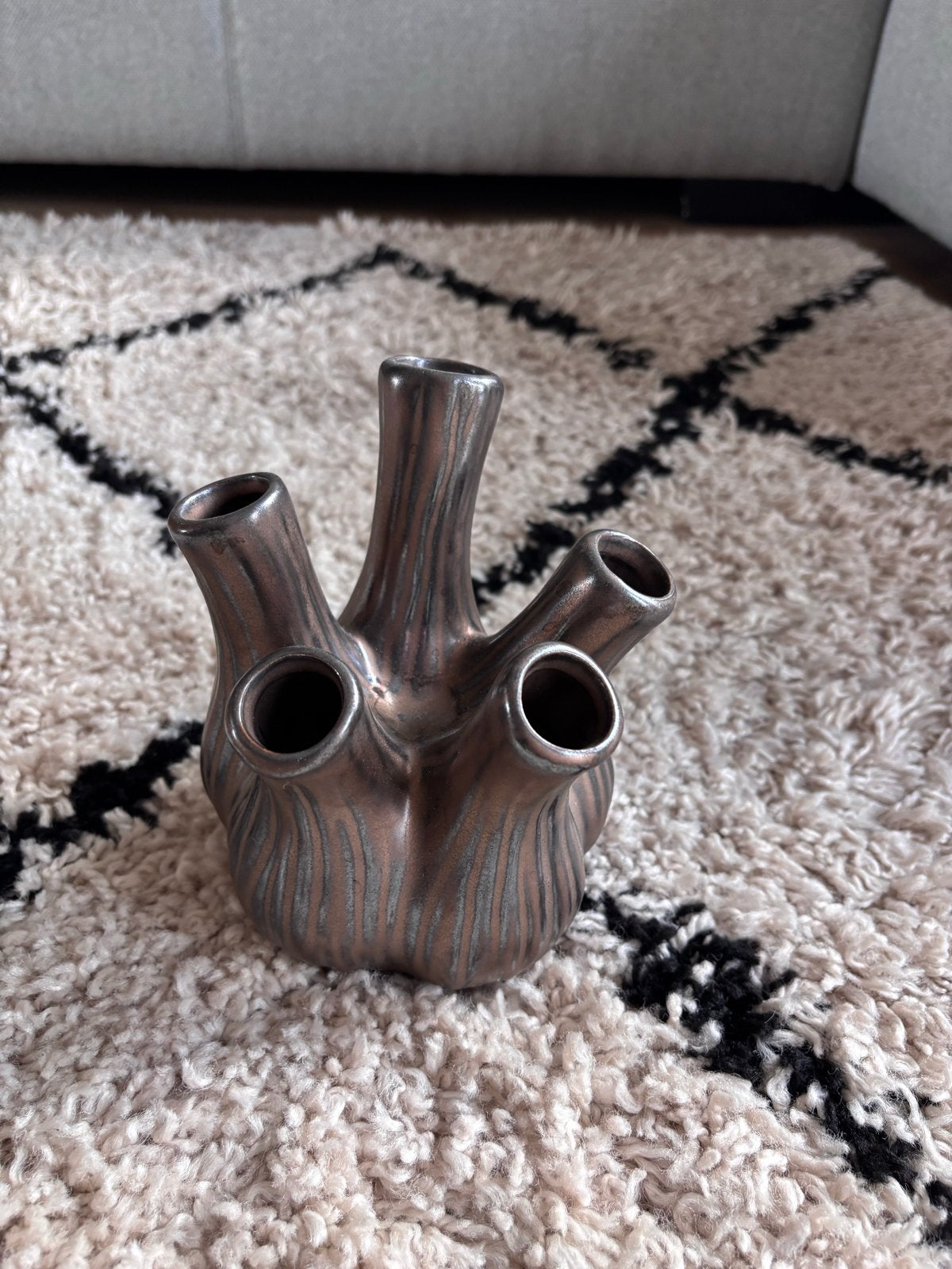 Bronzen tulpenvaas met 5 openingen, Ophalen of Verzenden