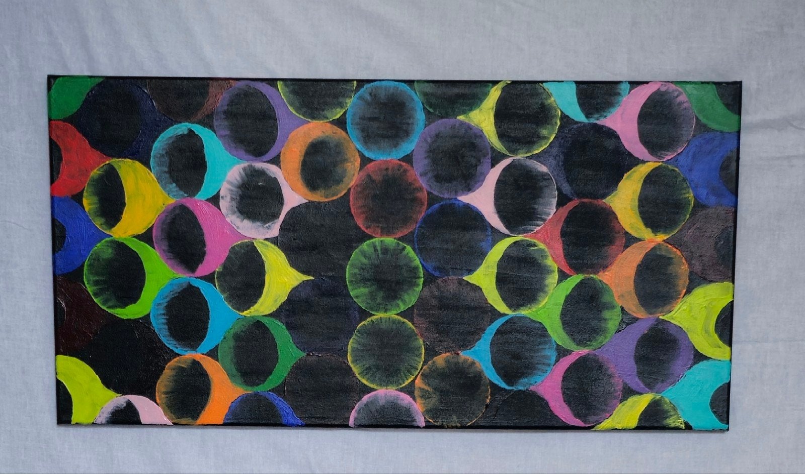 Schilderij 80 cm x 40 cm met 3d cirkels, Ophalen