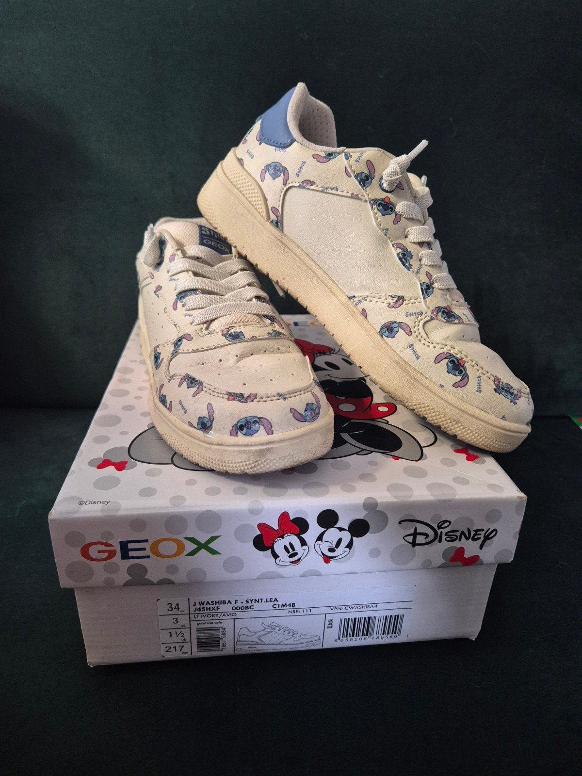 Geox Disney Stitch sneakers maat 34, Gebruikt, Jongen of Meisje, Schoenen, Ophalen of Verzenden