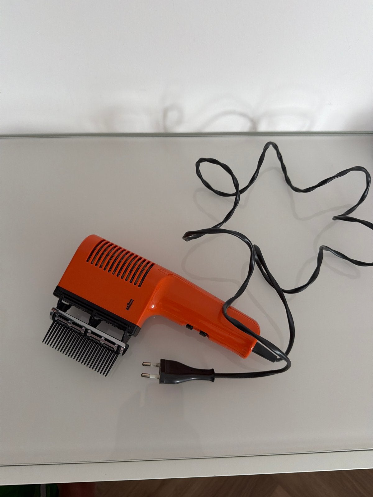 Vintage Braun haardroger/styler 4402 - Oranje, Ophalen of Verzenden, Gebruikt, Haarverzorging