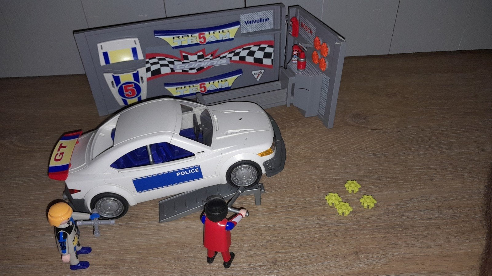 Playmobil Politie Raceauto met Garage, Ophalen of Verzenden, Gebruikt