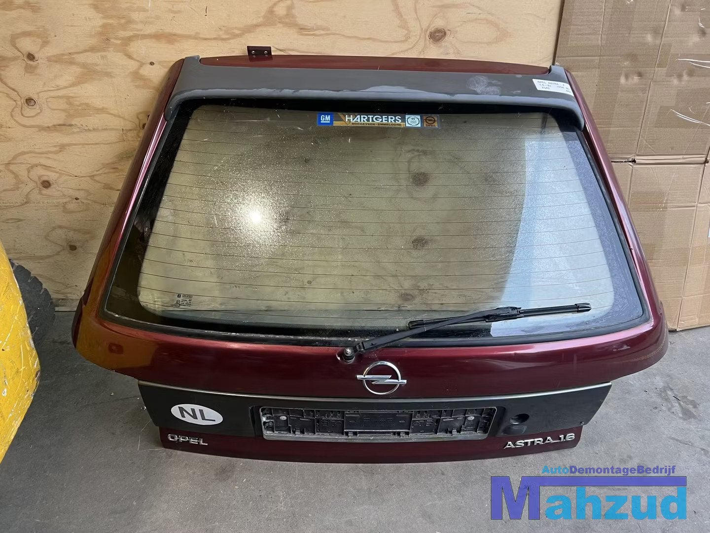 OPEL ASTRA F Rood Z549 achterklep hatchback 1991-1999, Gebruikt, Deur, Opel Automobile GmbH, Ophalen of Verzenden