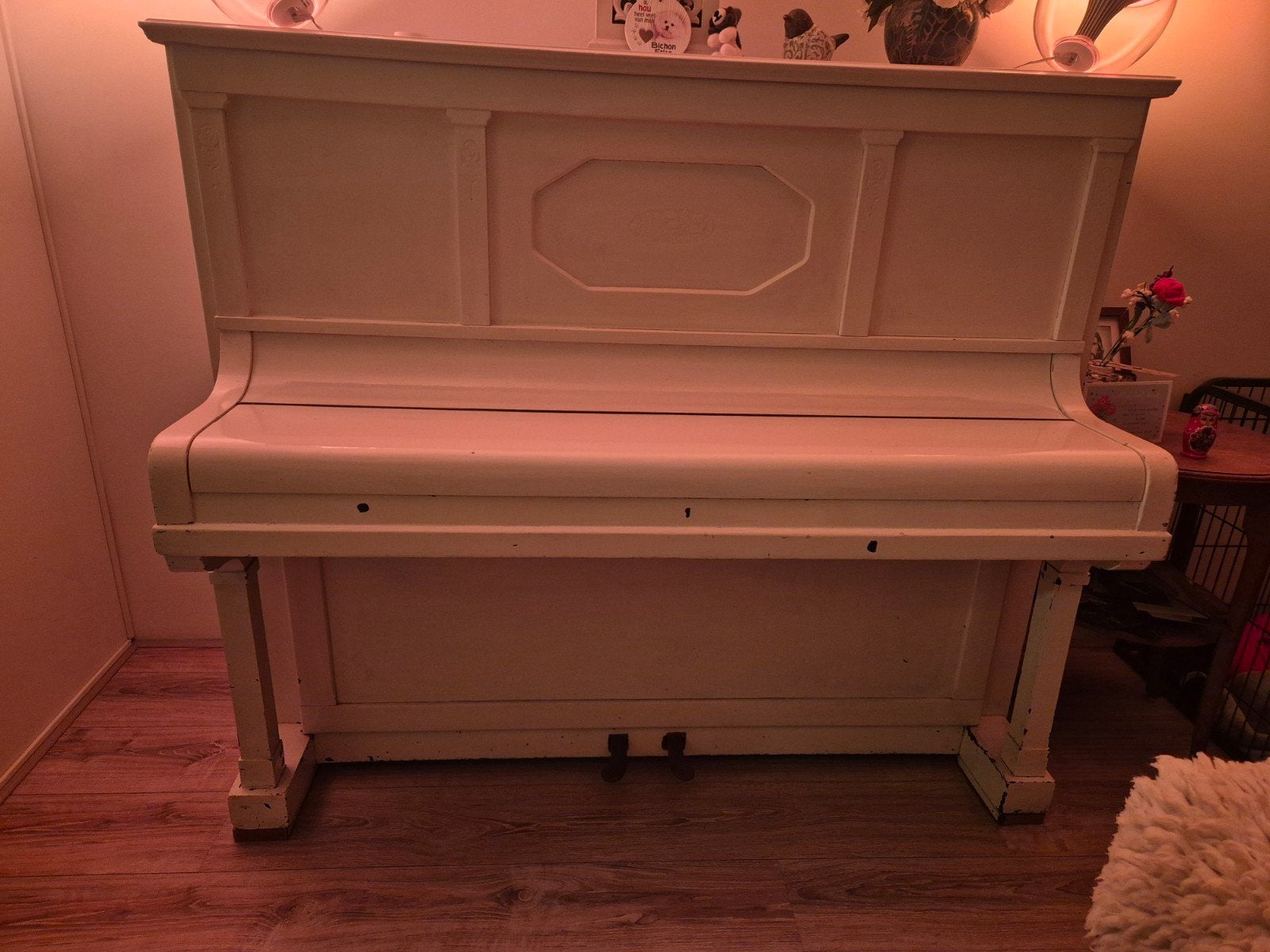 TEAB ZSM weg Carl Ecke Piano - Wit, Gebruikt, Ophalen of Verzenden, Gebruikt, Wit, Piano