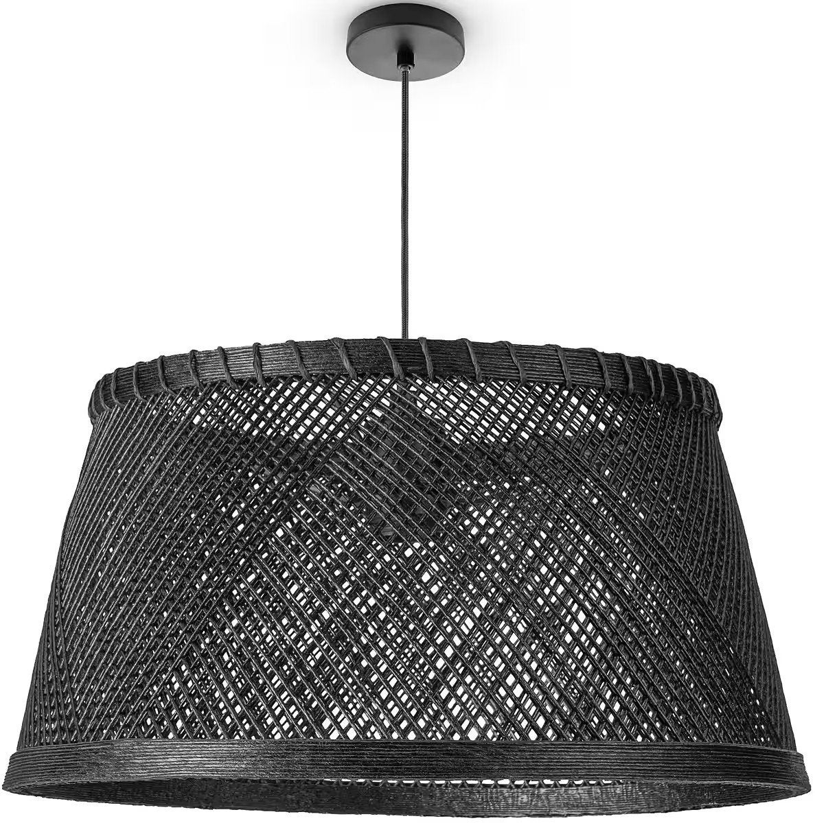 Paco Home RAMA – Zwarte hanglamp – Nieuw, Nieuw, Bohemian, Kunststof, E27 (groot)