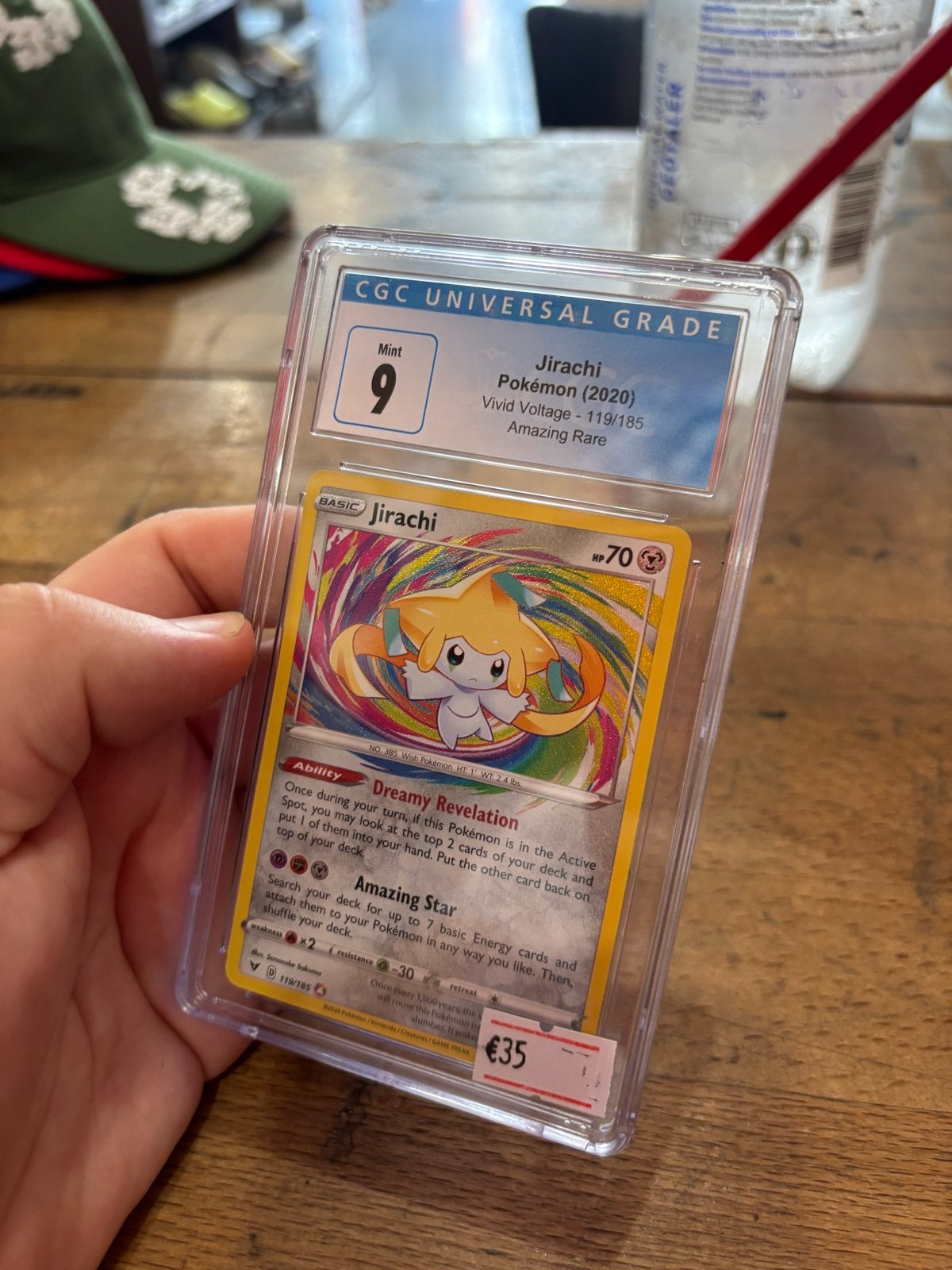 Jirachi Pokémon Kaart CGC 9 Mint - Vivid Voltage Amazing Rar, Ophalen of Verzenden, Zo goed als nieuw, Losse kaart