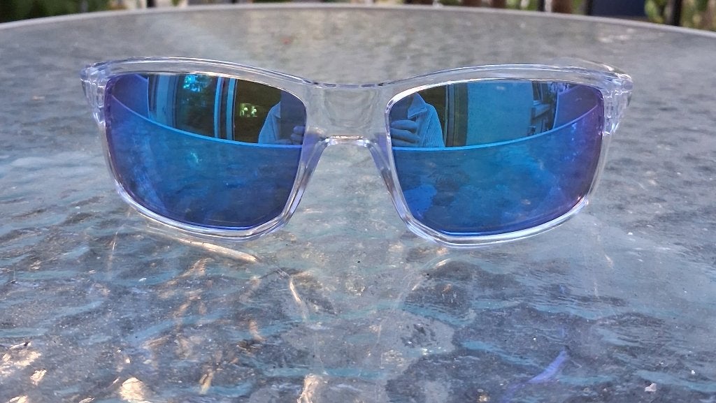 Oakley Gibston 009449-0460 blauwe spiegelglazen, Zonnebril, Zo goed als nieuw, Oakley, Verzenden