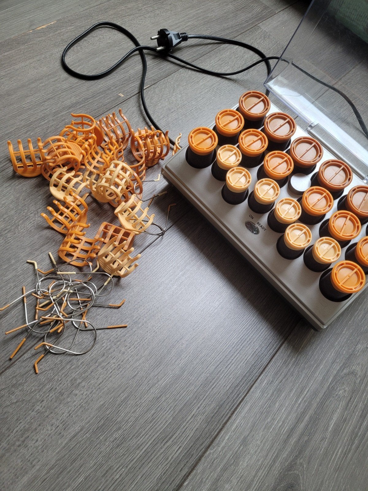 Elektrische krulset met diverse krulspelden, Ophalen of Verzenden, Gebruikt, Krultang of Stijltang