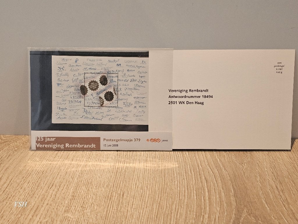 Postzegelmapje 379, 125 jaar Vereniging Rembrandt. Postfris., Ophalen of Verzenden, Na 1940, Postfris