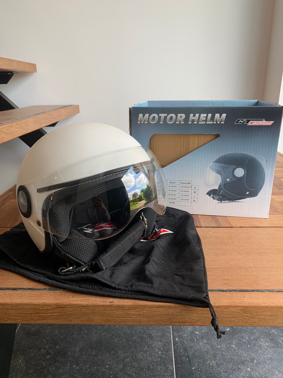 Scooter helm wit maat S, Ophalen of Verzenden, Zo goed als nieuw, Small