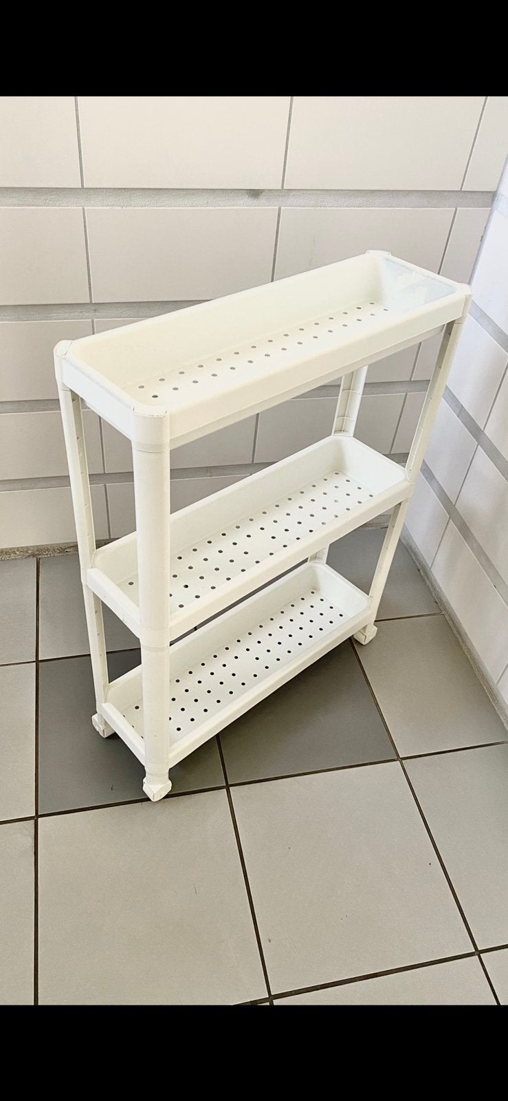 handig IKEA ‘VESKEN’ TROLLEYWAGENTJE, Ophalen, Nieuw, Kunststof, Wit