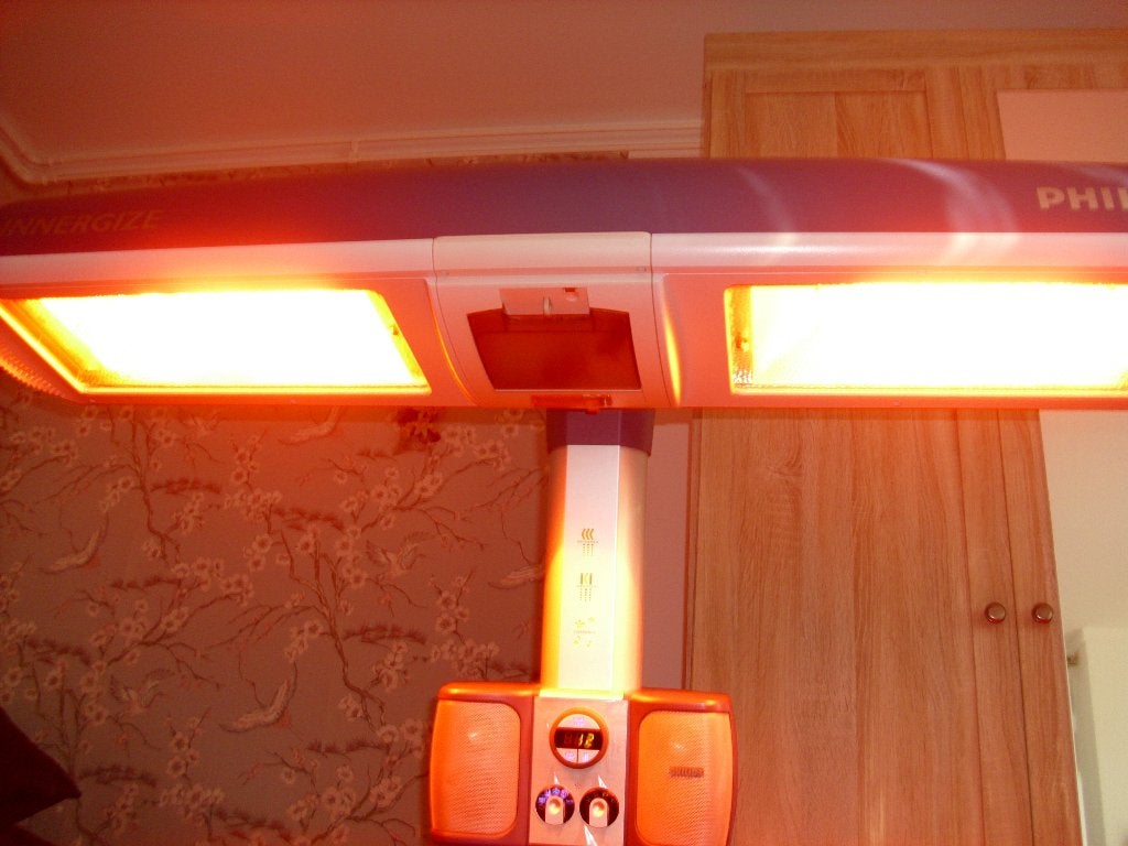 Philips innergizer sunmobiel infrarood, winterdagen  275 eur, Ophalen, Zo goed als nieuw, Zonnebank enkelzijdig, Minder dan 10 lampen