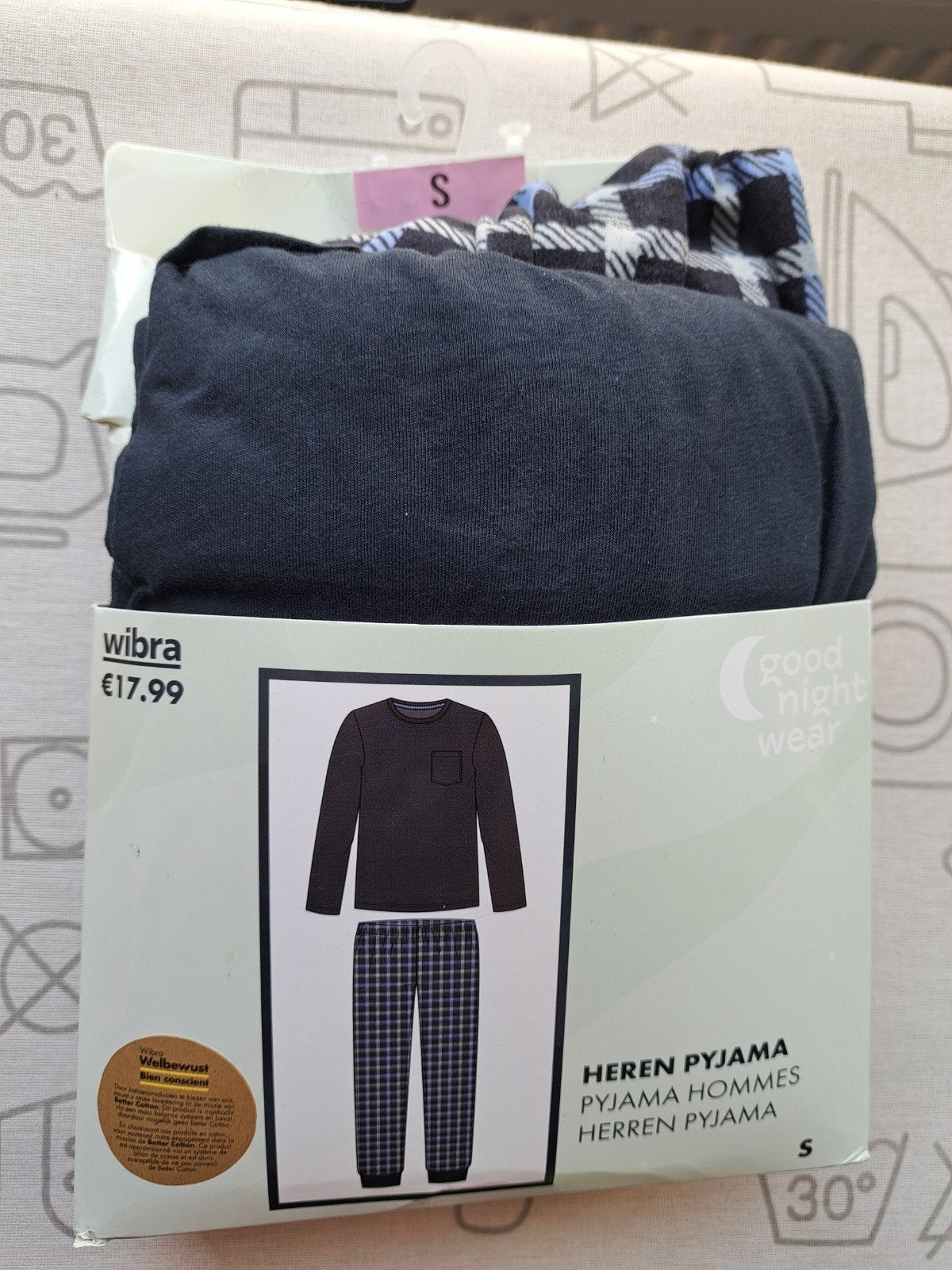 Nieuwe jongens/heren pyjama maat S, Kleding | Heren, Ophalen, Nieuw, Maat 46 (S) of kleiner, Wibra