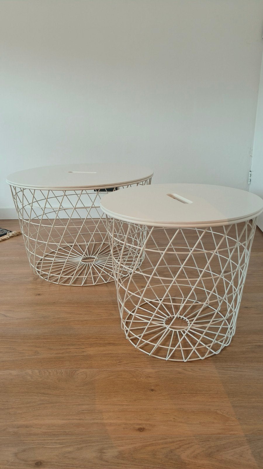 IKEA bijzettafels (set van 2) met opbergruimte, Ophalen, Minder dan 45 cm, Gebruikt, Metaal of Aluminium