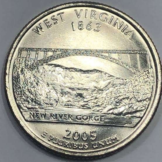 Amerika - Quarter Dollar 2005 - West Virginia - Circulated, Verzenden, Noord-Amerika, Losse munt