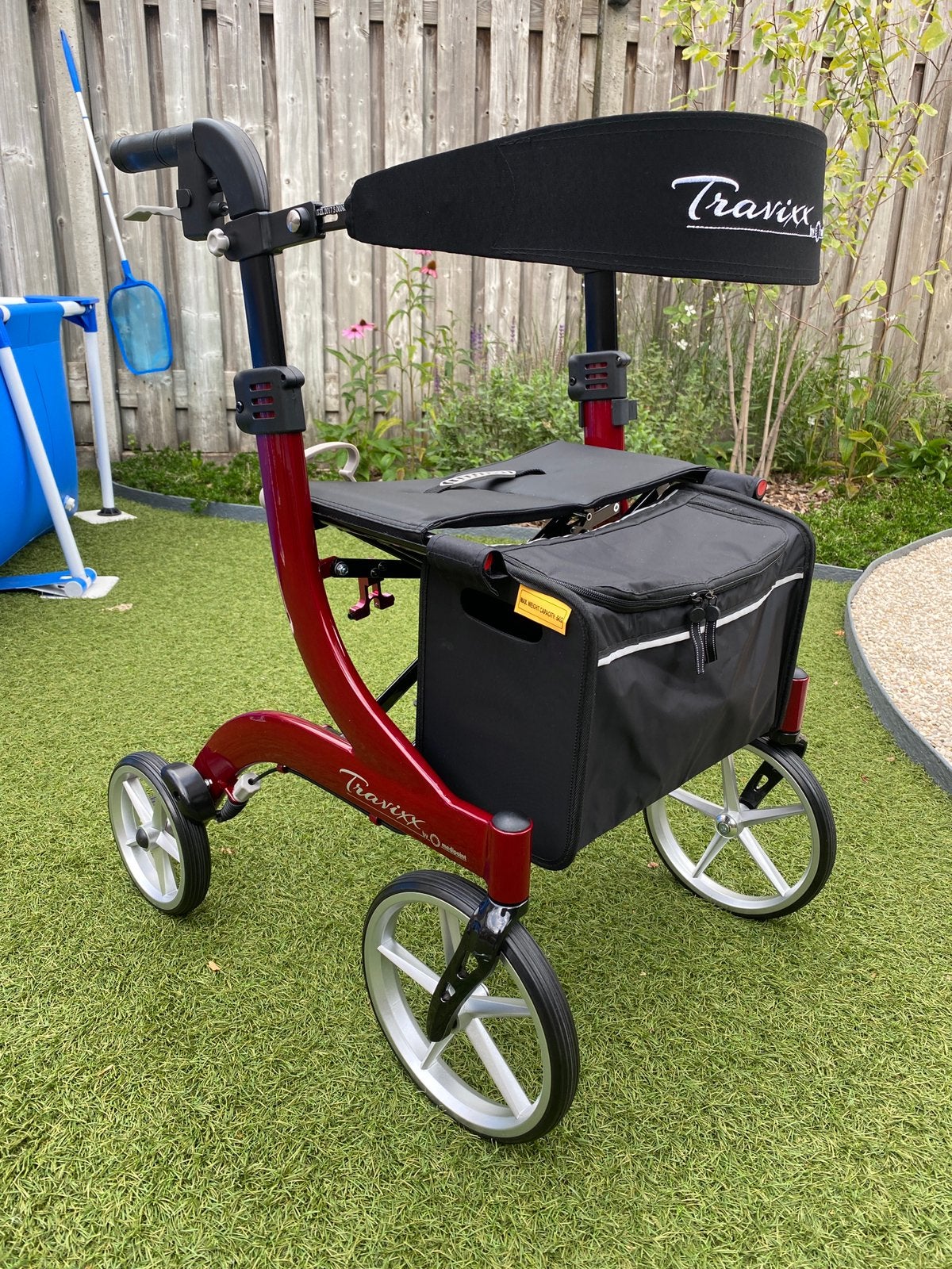 Travixx Deluxe S - Medipoint rollator +tas+rugband, Diversen, Ophalen, Lichtgewicht, Zo goed als nieuw