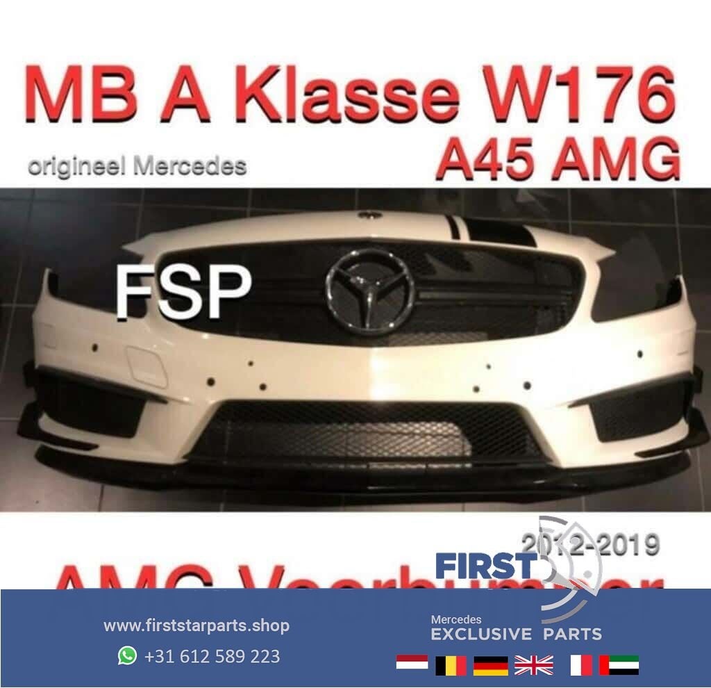 W176 A45 AMG Voorbumper compleet wit AERODYNAMICA Mercedes A, Gebruikt, -, Voor, Ophalen of Verzenden