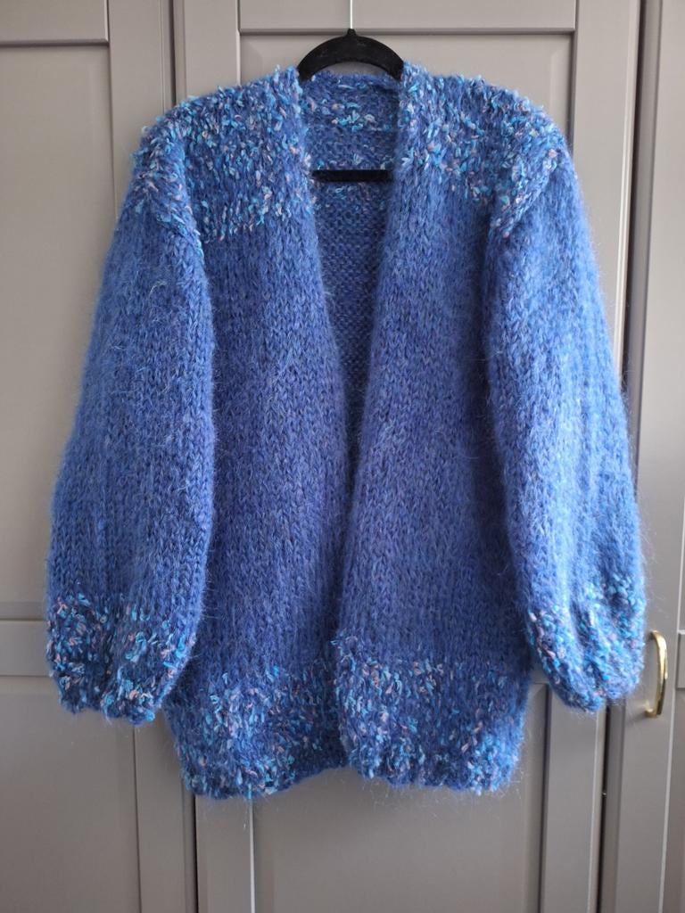 Nieuw handgemaakt mohair vest, een maat, Ophalen of Verzenden, Nieuw, Maat 46/48 (XL) of groter, Blauw