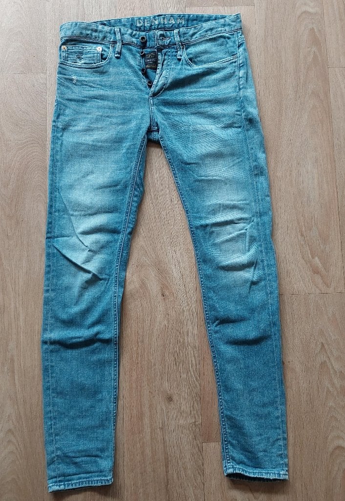 Denham jeans met knoopsluiting in maat W 30 L 32, W32 (confectie 46) of kleiner, Gedragen, Denham, Verzenden