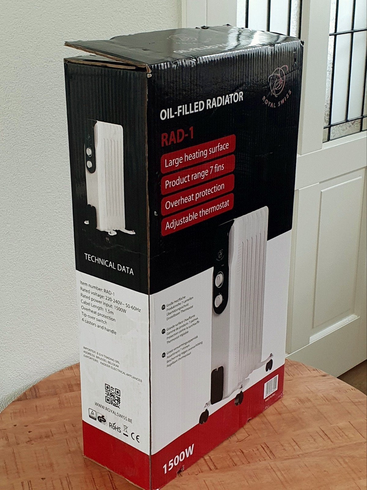 Olie Radiator 1500W – Elektrische Verwarming met 7 Ribben, Radiator, Nieuw, Ophalen of Verzenden, Royal Swiss